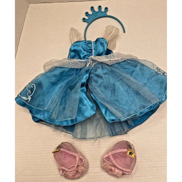 Build A Bear Disney Princess Cinderella Retired Dress 2013 with Crown and Shoes - Picture 3 of 14
